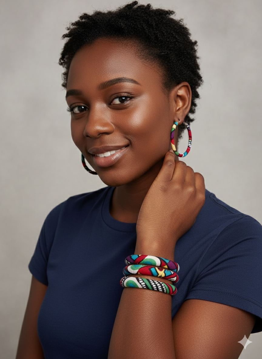 Trio bracelets et boucles d'oreilles assorties 