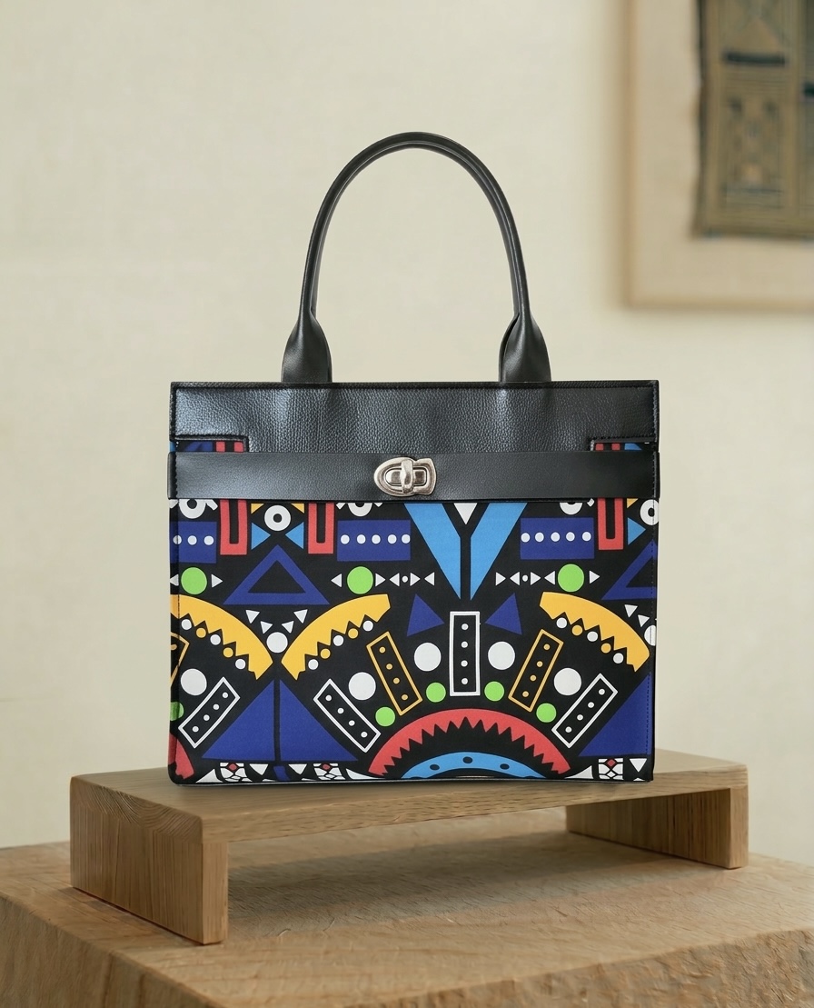 Sac à main motif géométrique