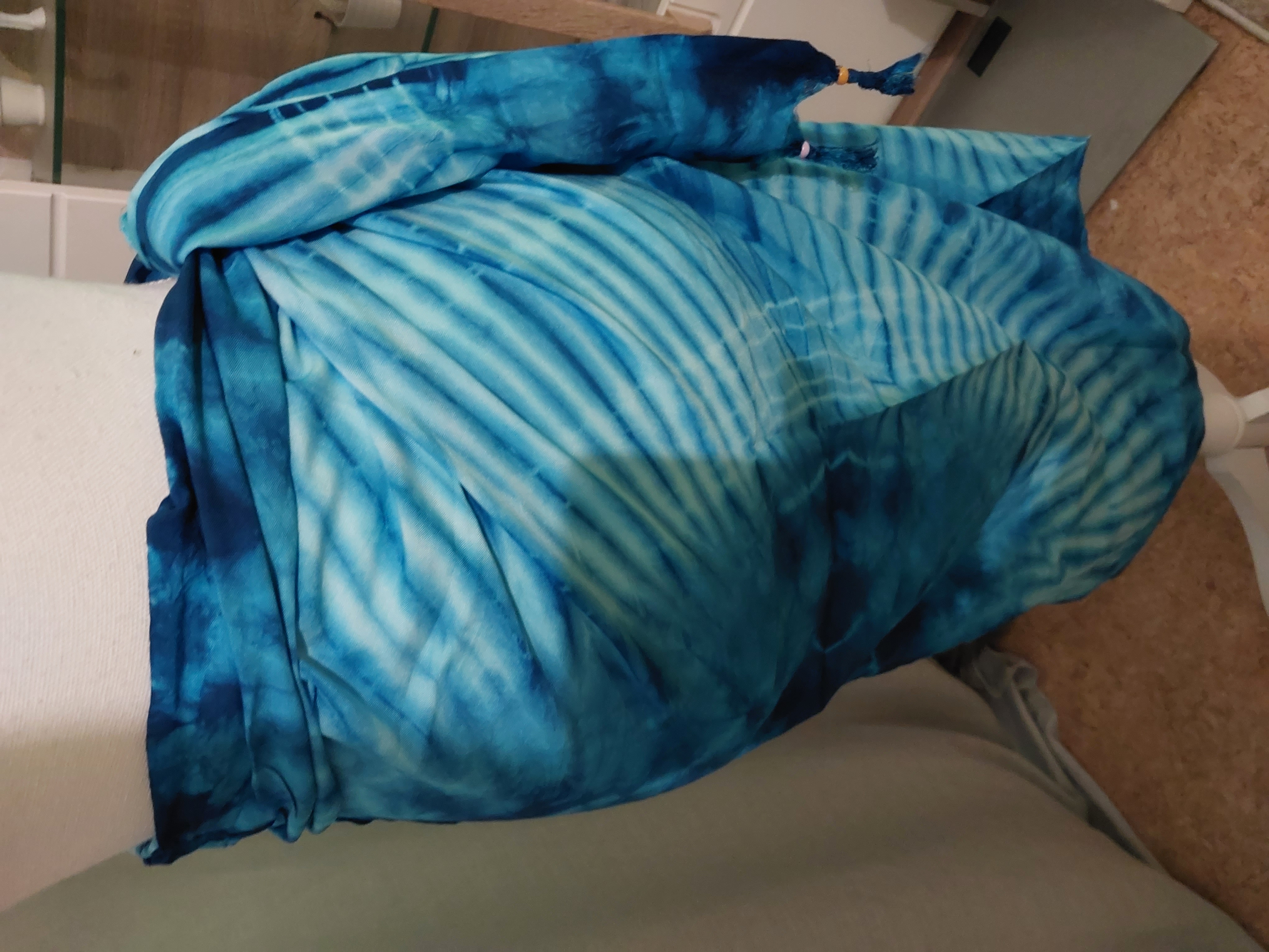 Écharpe tie-dye orange et rouge