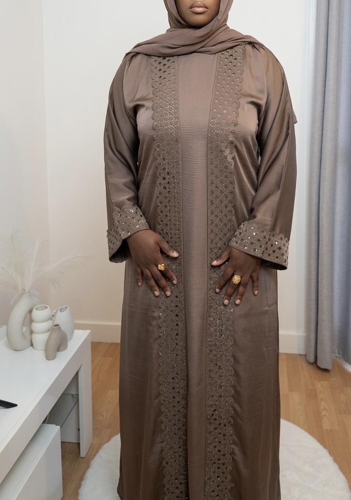 Abaya Marron Élégante