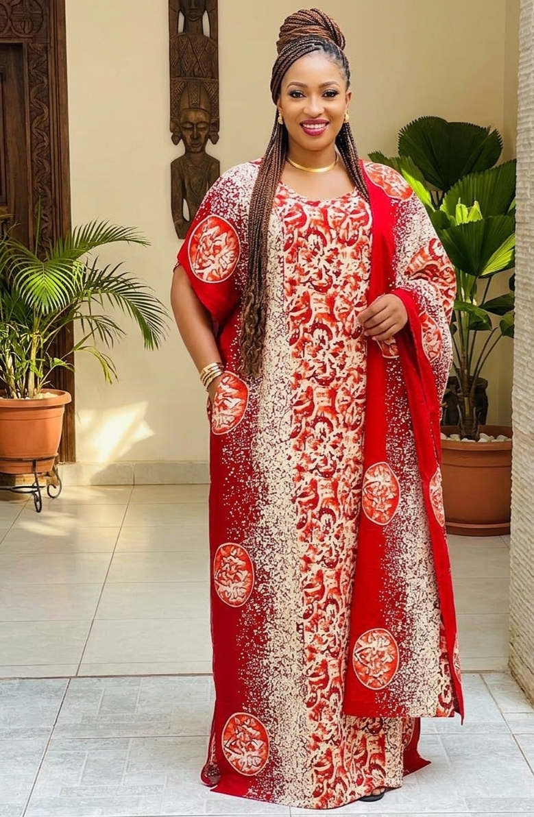 Robe avec foulard imprimé