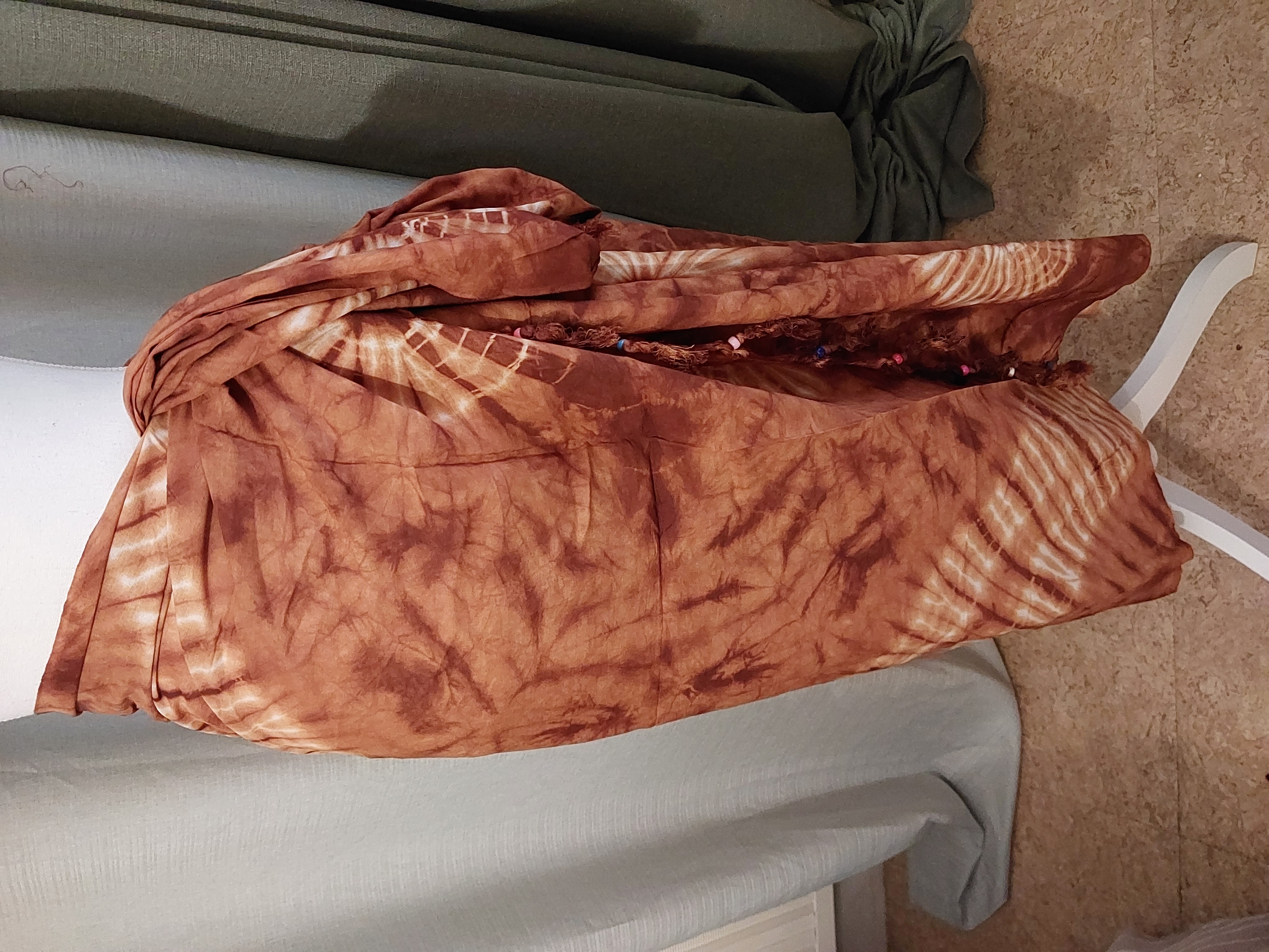 Écharpe tie-dye orange et rouge