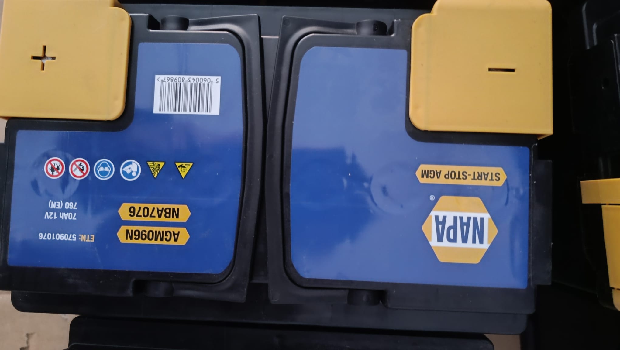 bateria 70Ah 760 EN starstop AGM NBA7076  AGM096N