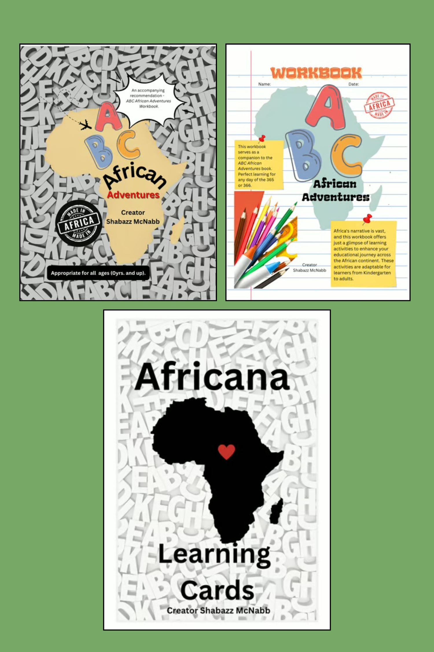 Children's ABC African Adventure Set of 3
