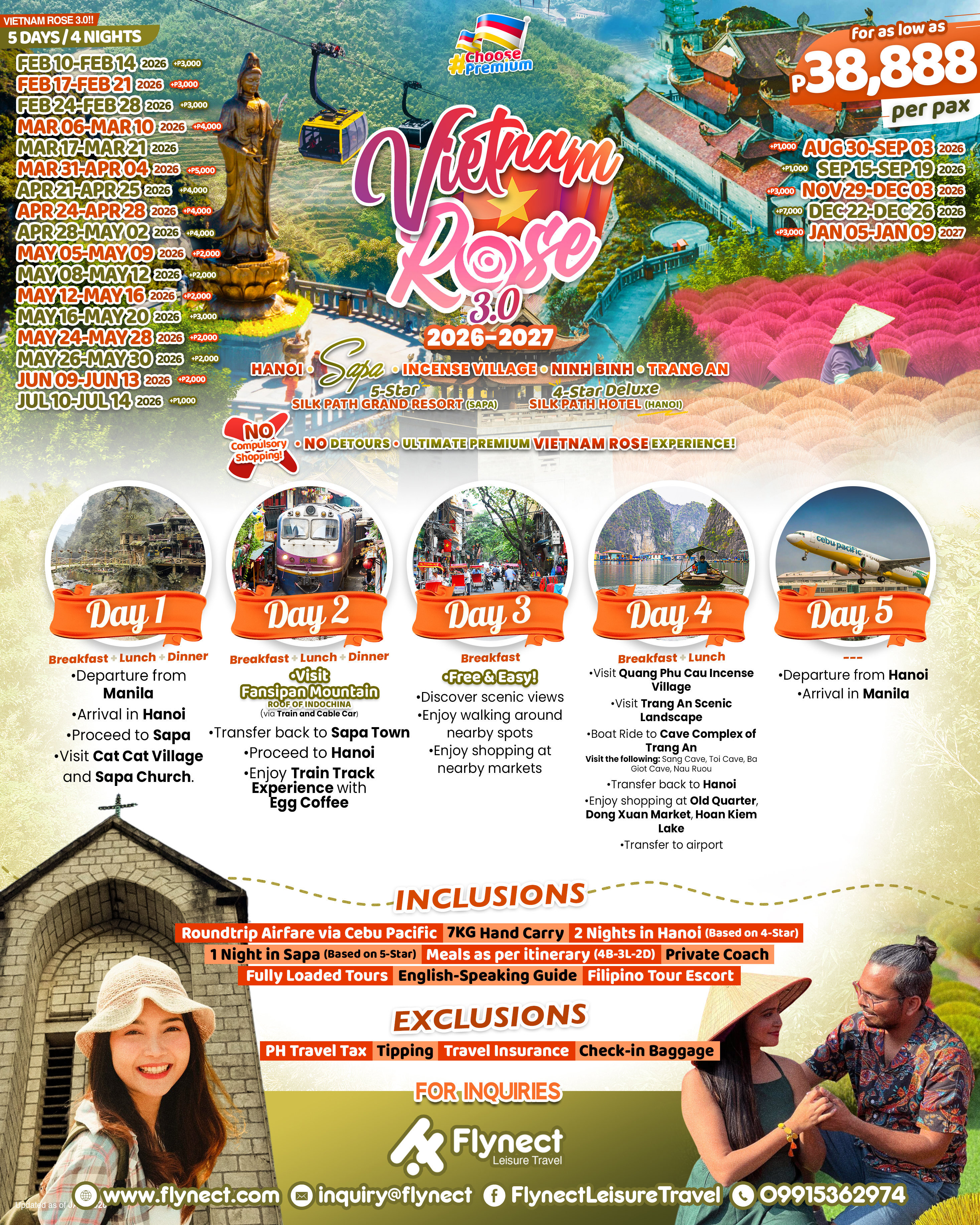 VIETNAM ROSE HANOI SAPA & NINH BINH