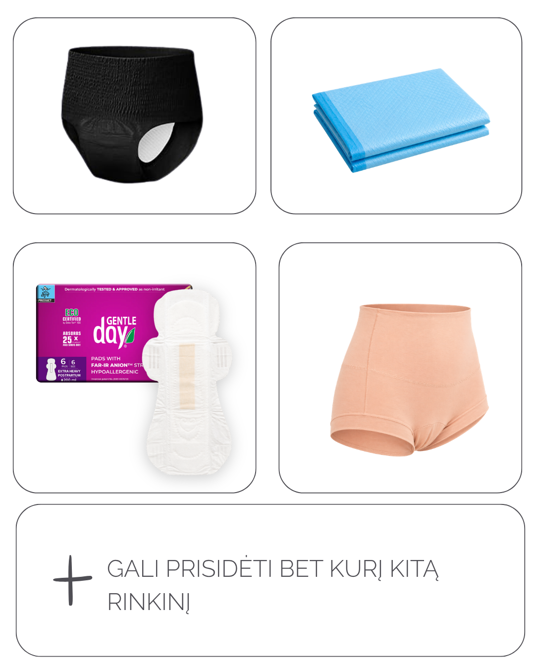 Pogimdyvinio kraujavimo priežiūros rinkinys