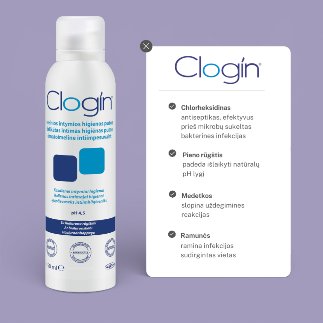 Putos intymiai higienai, pH 4.5, CLOGIN, 150 ml