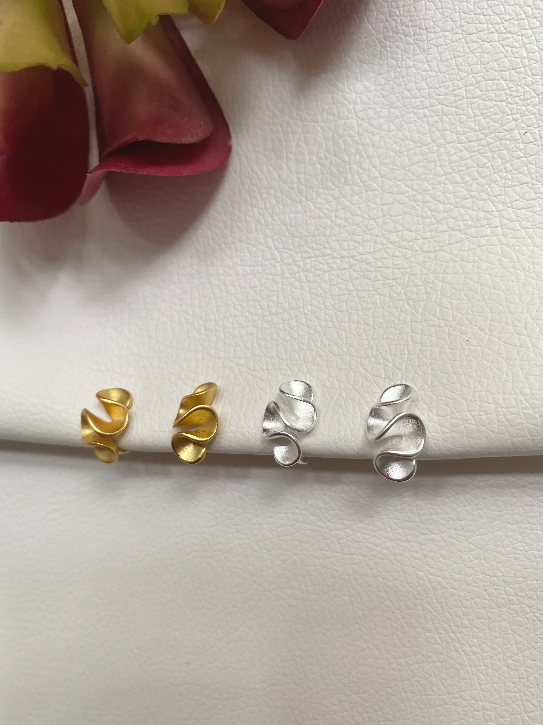 Ohrclips silberfarbig oder goldfarbig, Ohrringe für ohne Ohrringe-Loch, elegant handgefertigt,  #10