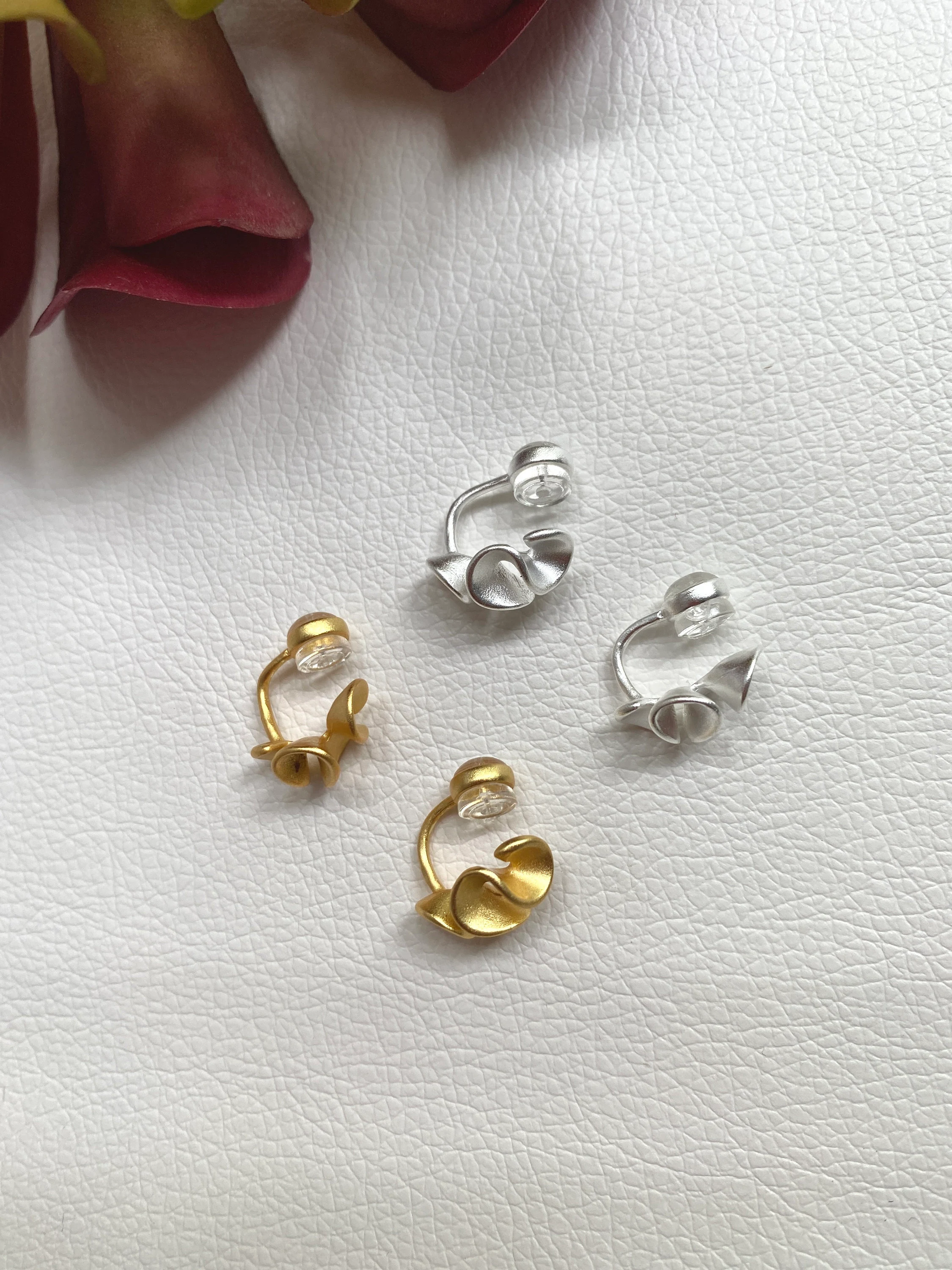 Ohrclips silberfarbig oder goldfarbig, Ohrringe für ohne Ohrringe-Loch, elegant handgefertigt,  #10