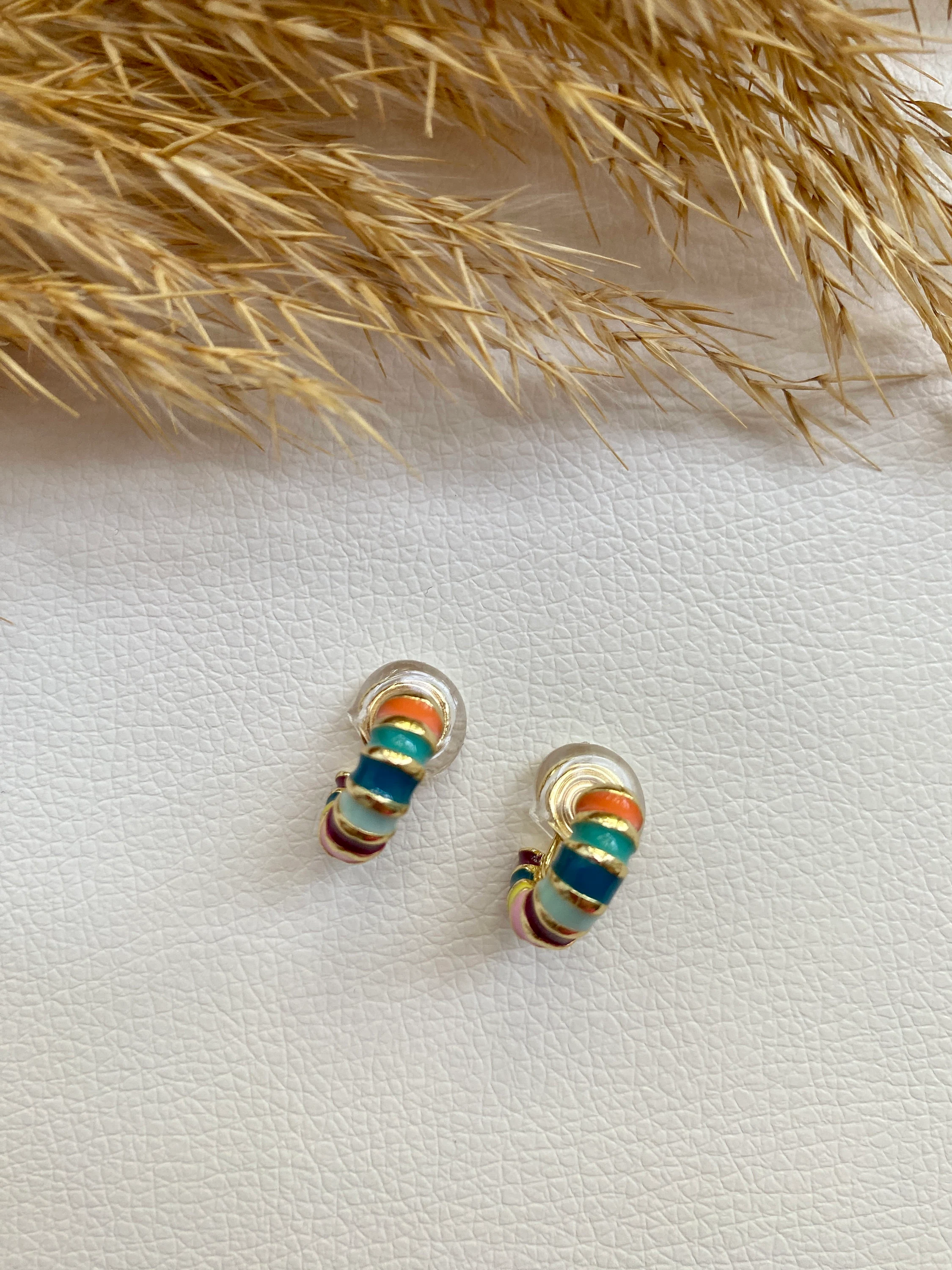 Ohrclips bunt, Ohrringe für ohne Ohrringe-Loch, elegant undgefertigt, schlicht #09
