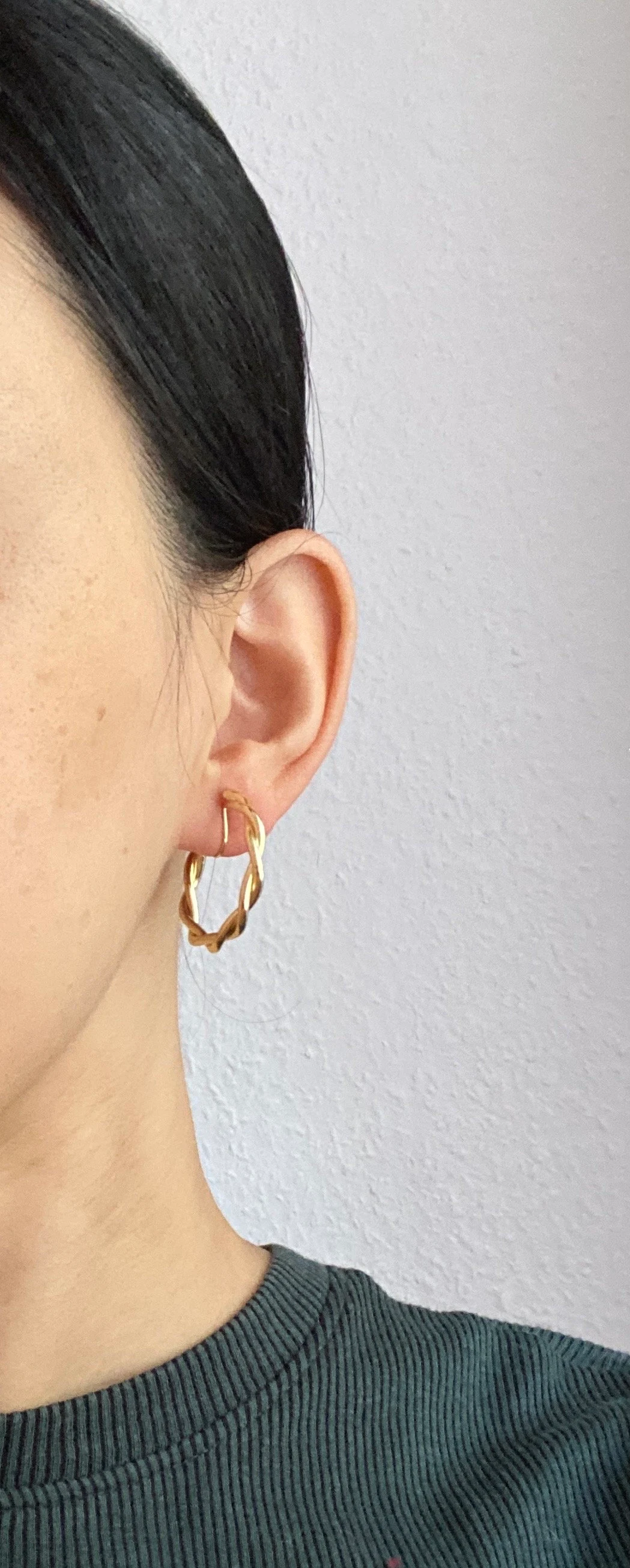 Ohrclips Luxus Ring goldfarbig,Ohrringe für ohne Ohrringe-Loch, elegant und handgefertigt, handgefertigt #005