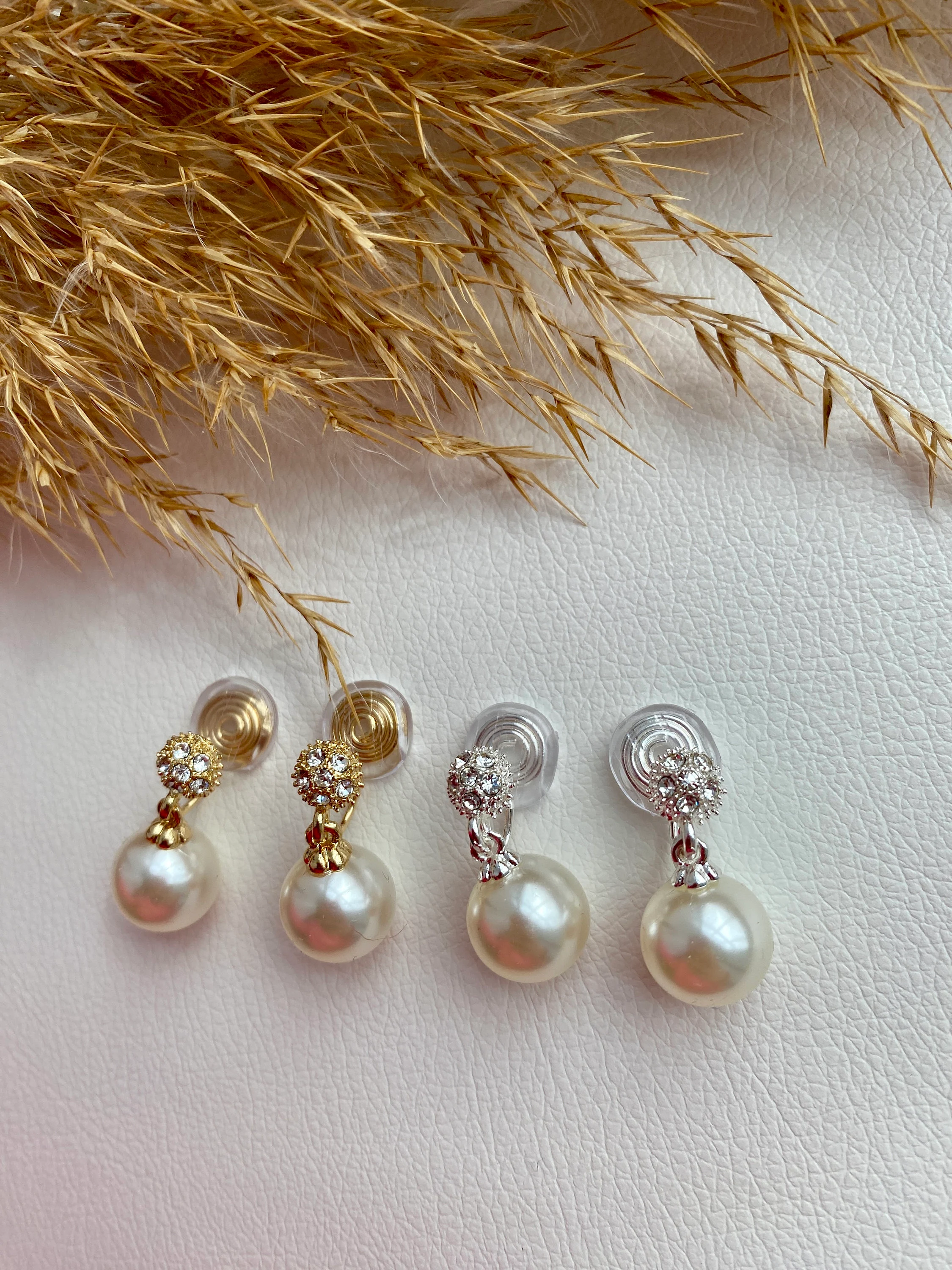 Pearl Clips Ohrringe ohne Ohrringeloch: Goldfarbig or Silberfarbig #2026013