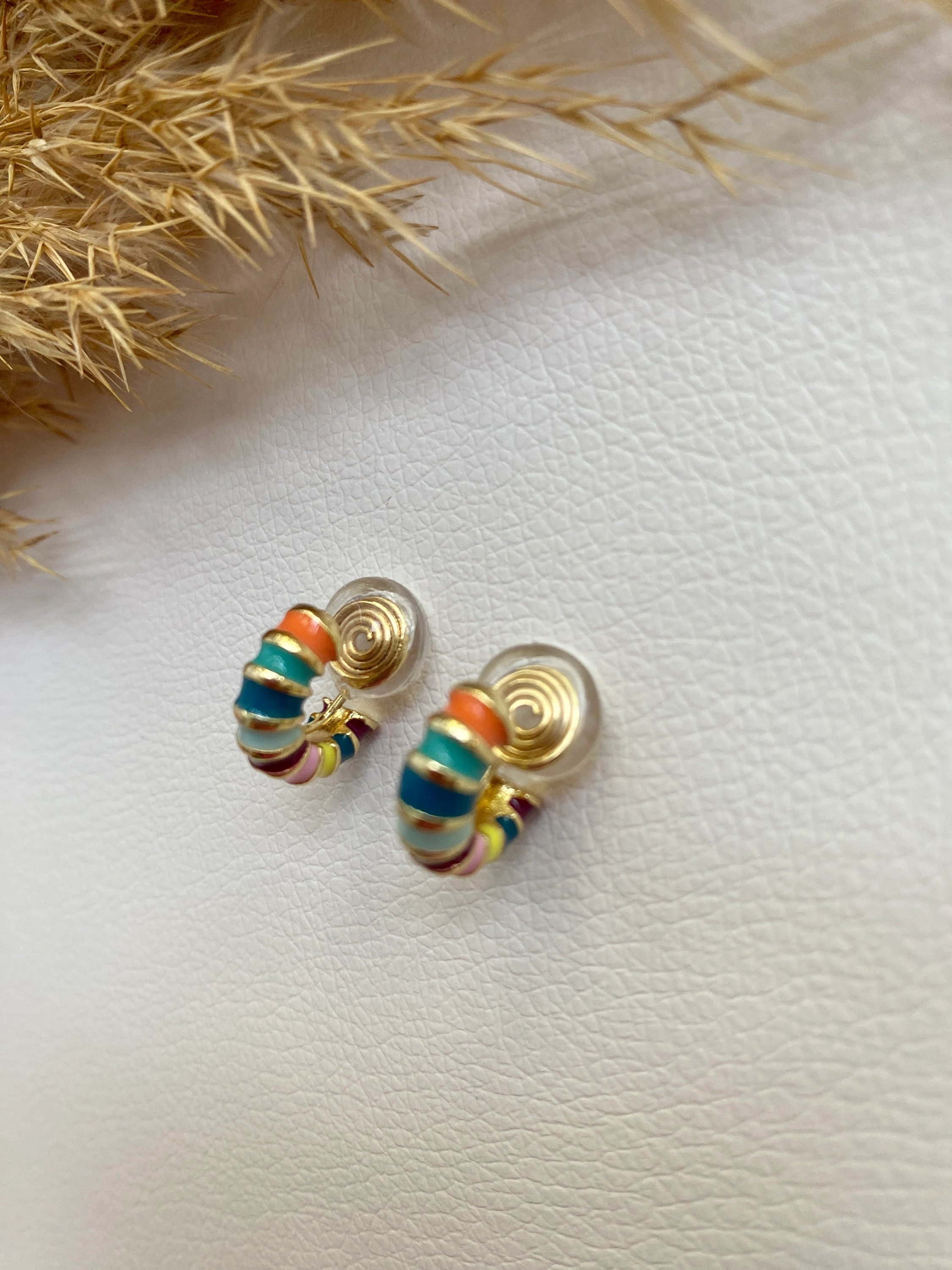 Ohrclips bunt, Ohrringe für ohne Ohrringe-Loch, elegant undgefertigt, schlicht #09