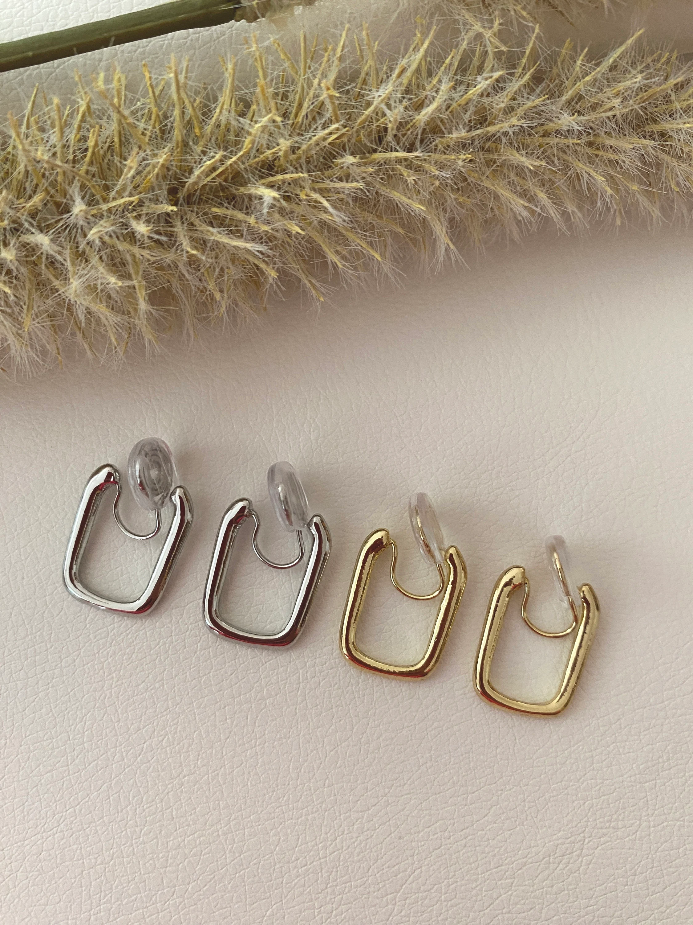 Elegant  Clips Ohrringe ohne Ohrringeloch: Goldfarbig or Silberfarbig #014