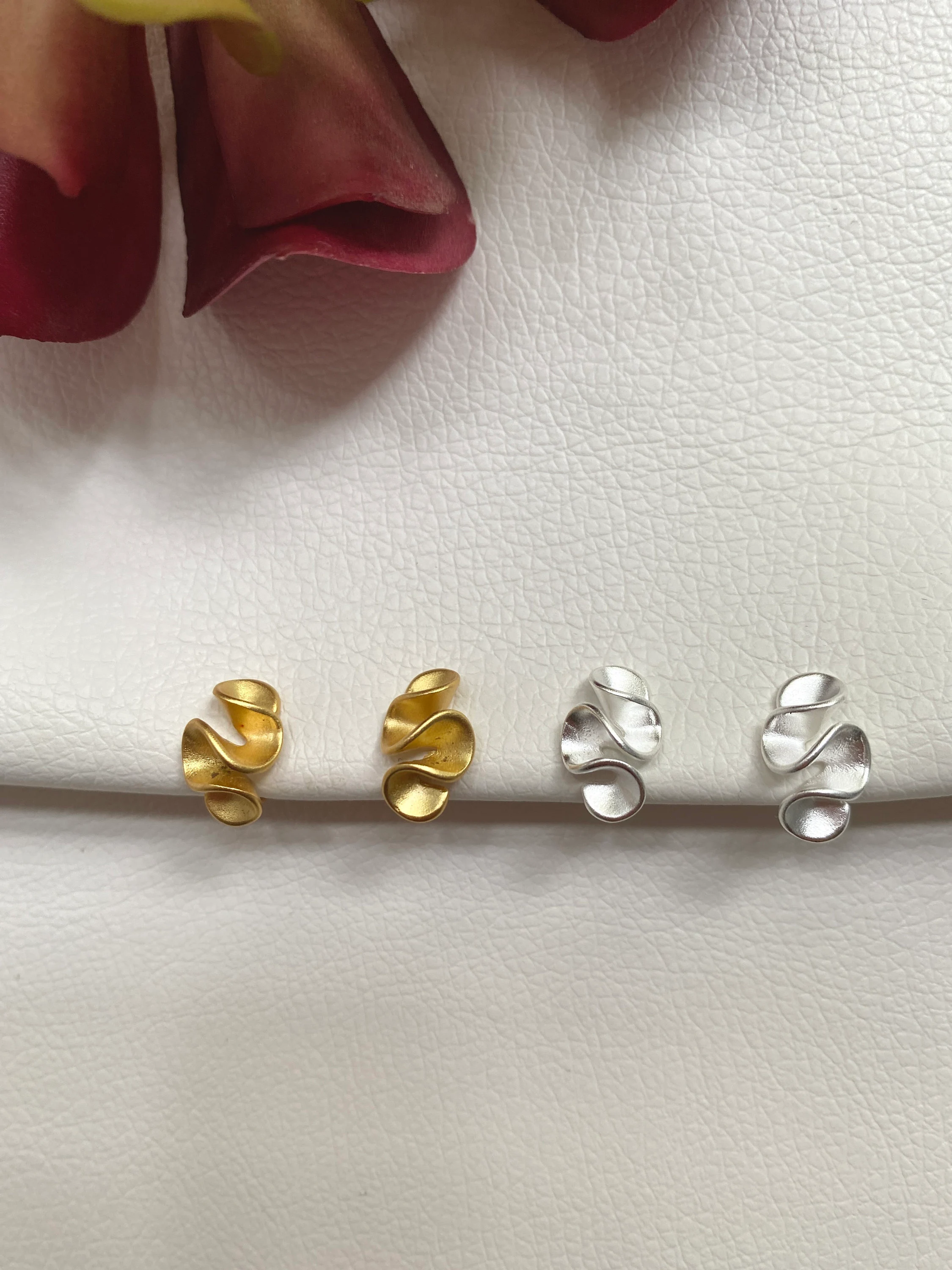 Ohrclips silberfarbig oder goldfarbig, Ohrringe für ohne Ohrringe-Loch, elegant handgefertigt, #10