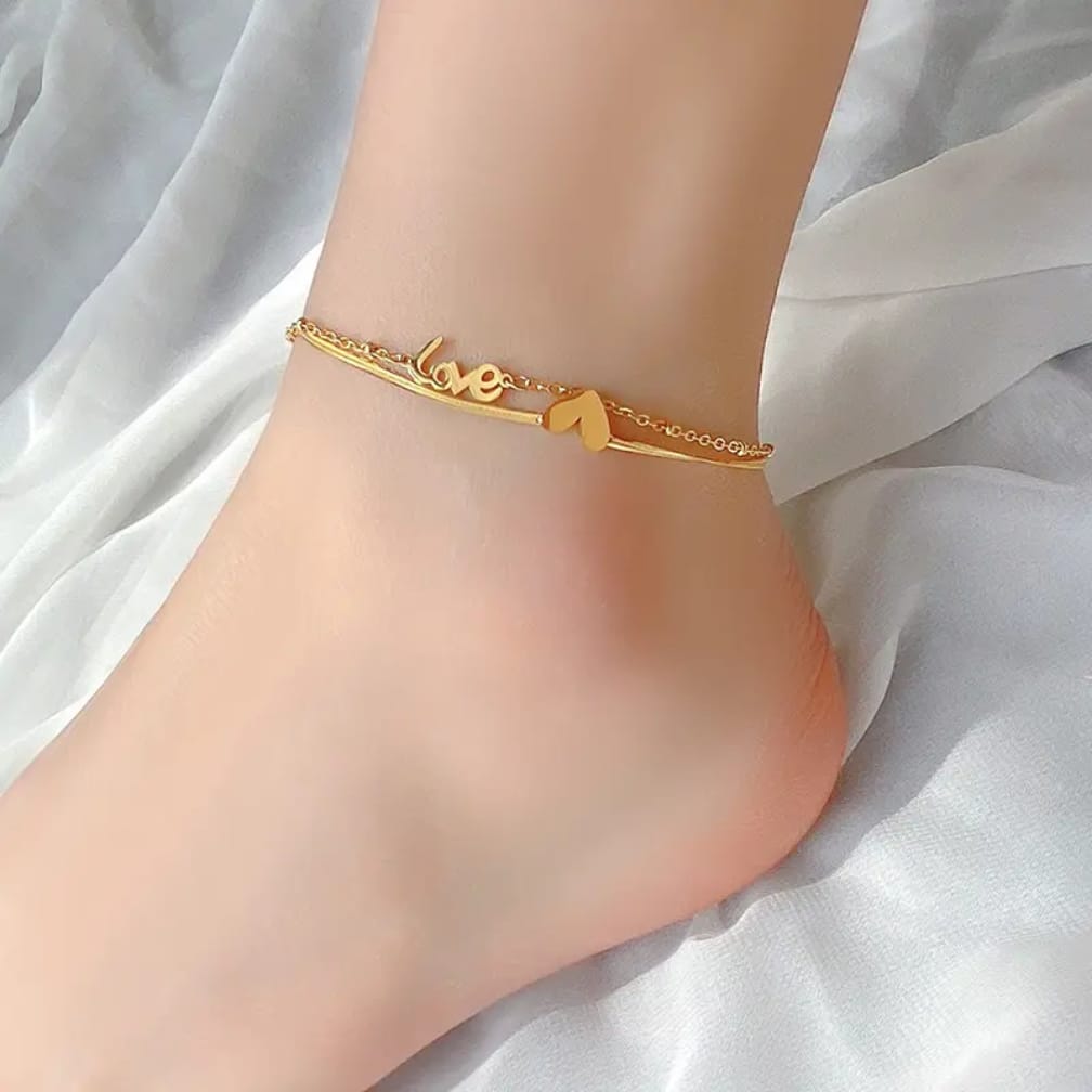 Gold Plated Love Anklet