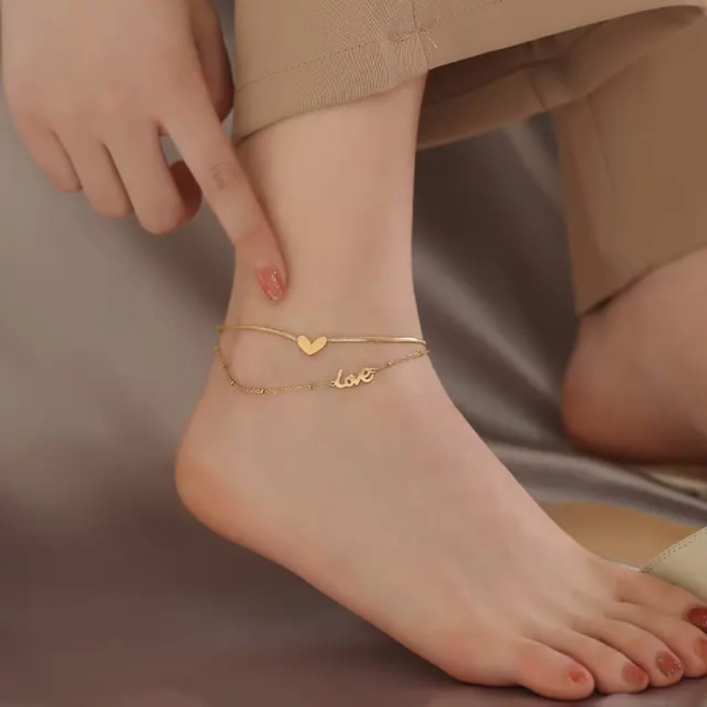 Gold Plated Love Anklet