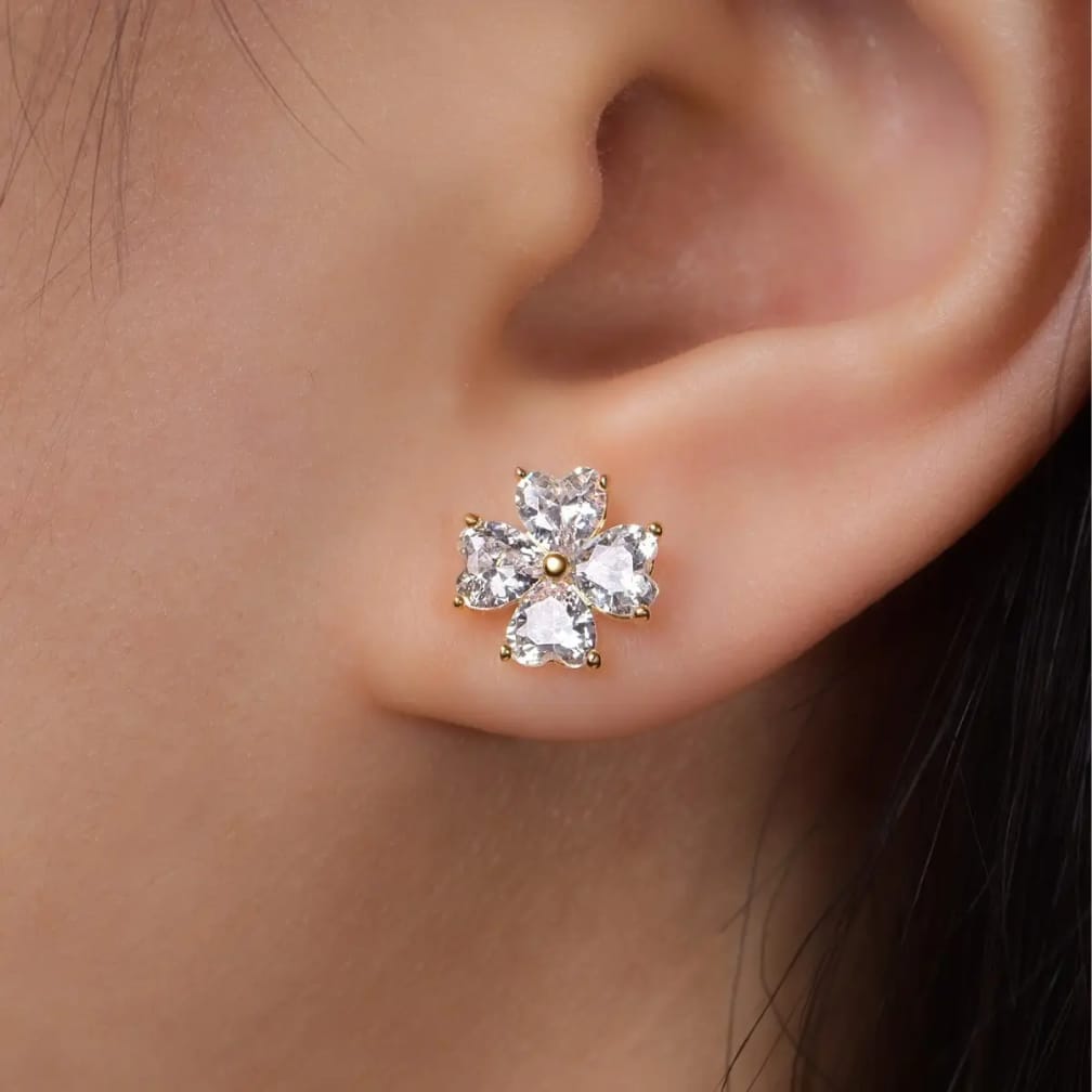 Flower Crystal Stud Earrings