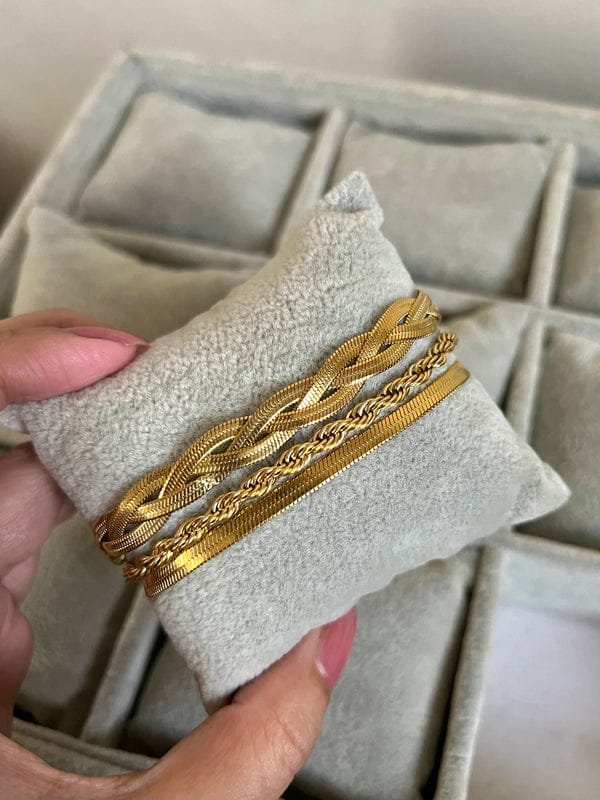 stainless steel 3 piece bracelet set