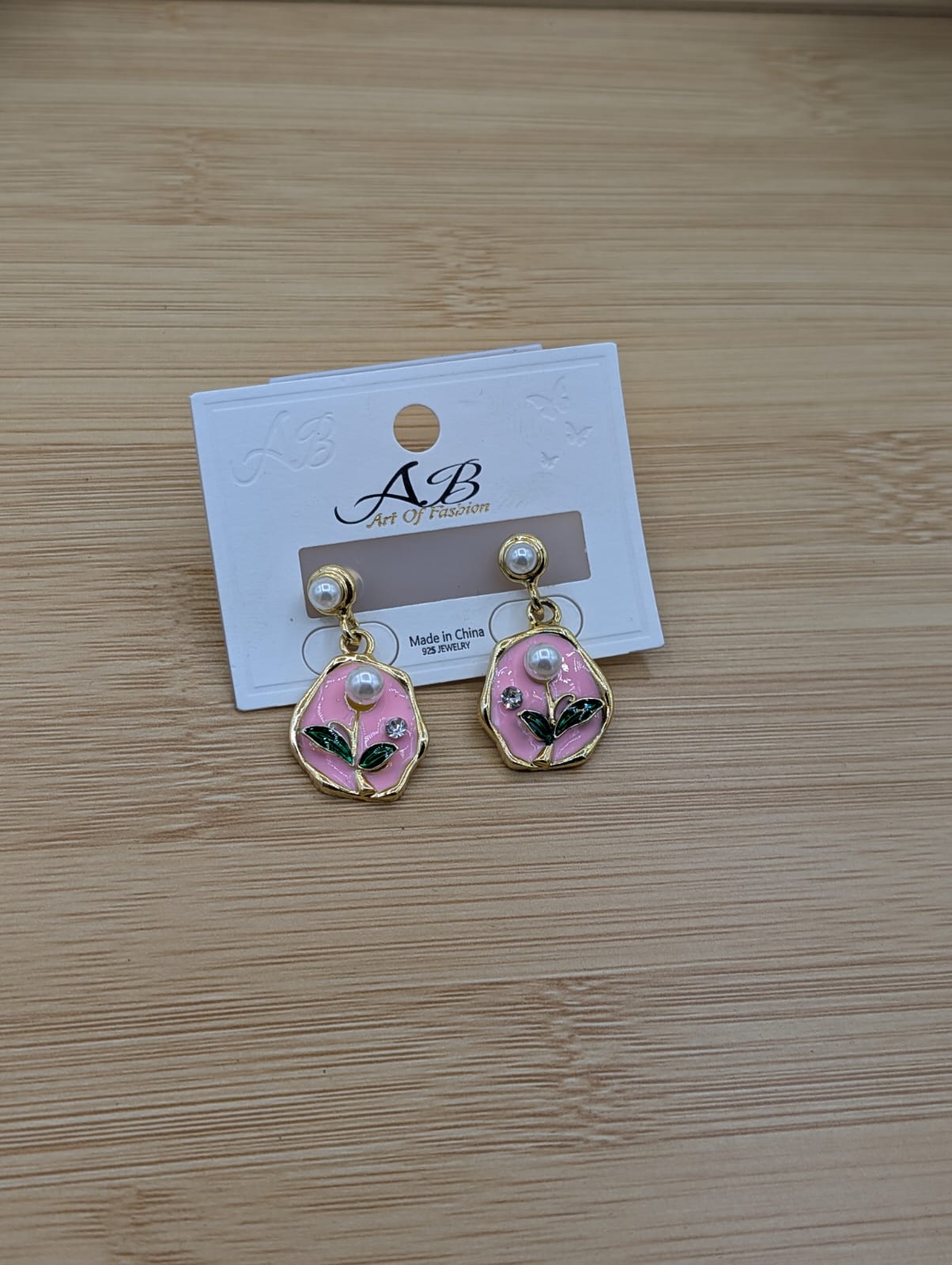 Pearl Leaf Drop Earrings