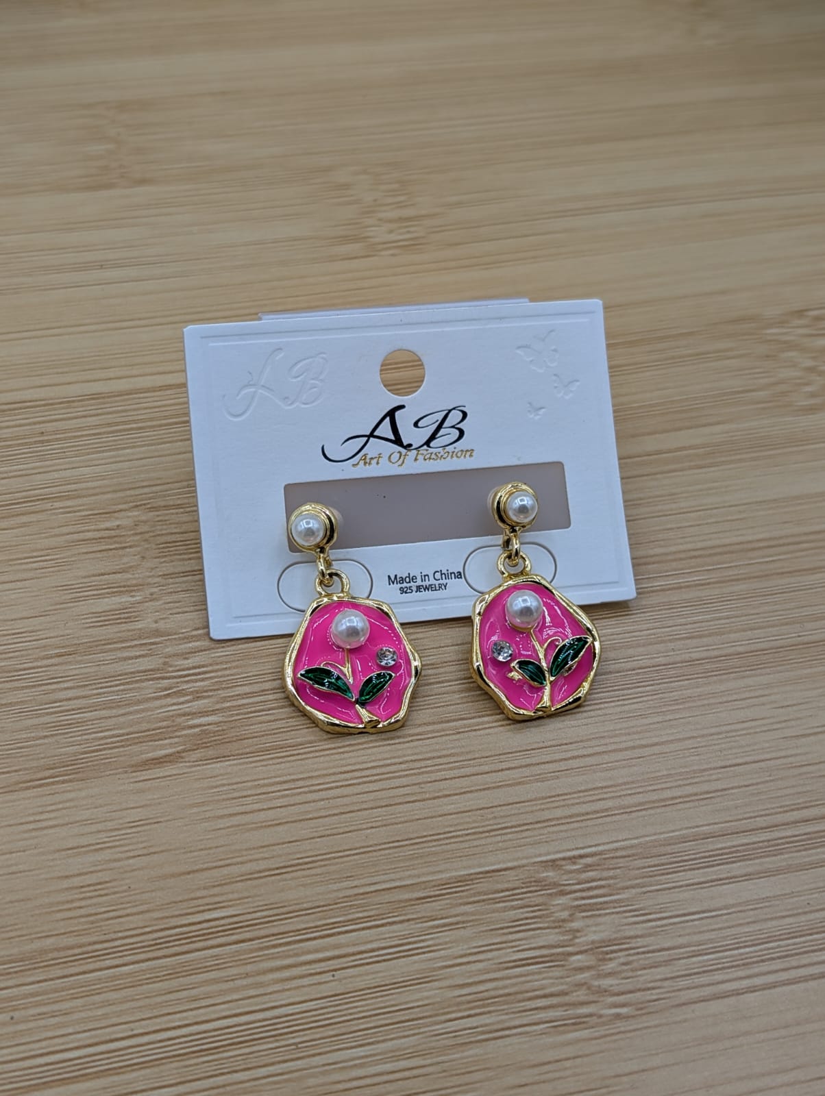 Pearl Leaf Drop Earrings