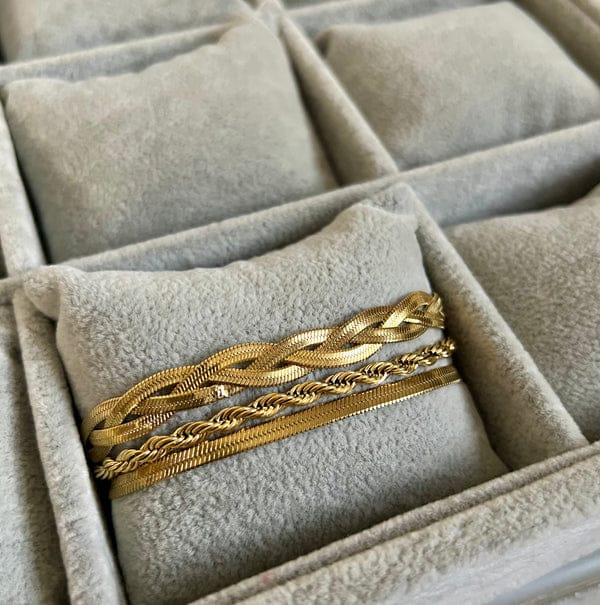 stainless steel 3 piece bracelet set