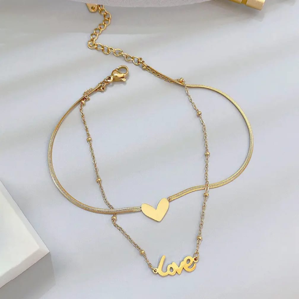 Gold Plated Love Anklet