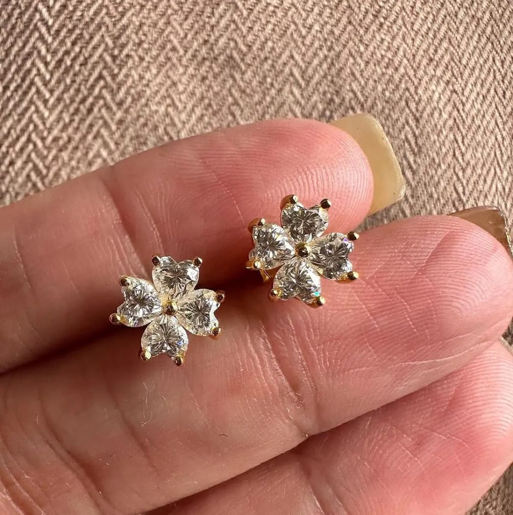 Flower Crystal Stud Earrings