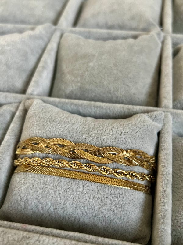 stainless steel 3 piece bracelet set