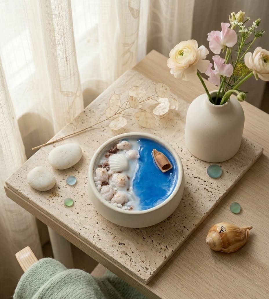 Ocean Fresh Candle (200 gms) 4 inch Ceramic container