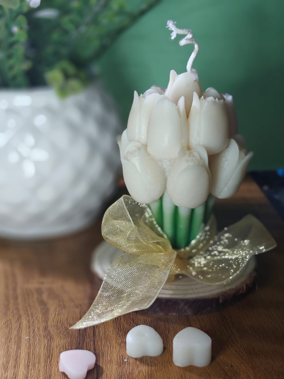 Set of 2 -Tulip Bouquet Love Candles