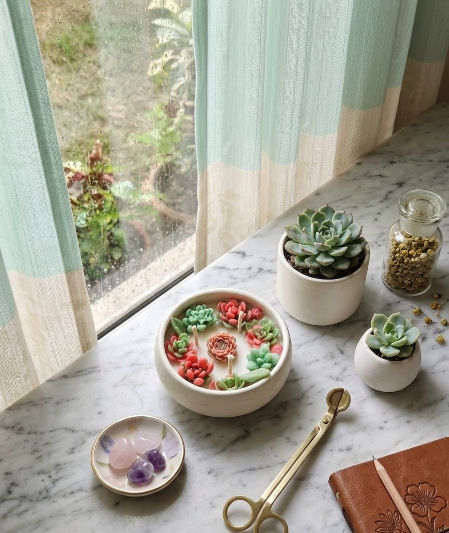 Succulent Candle Ceramic bowl( 5 inch)