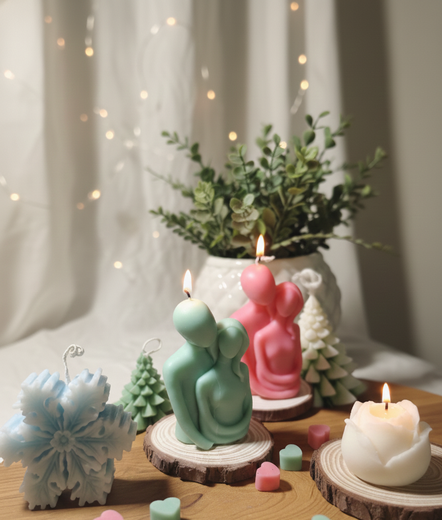 Love Couple Figurine Scented Candle Set of 2