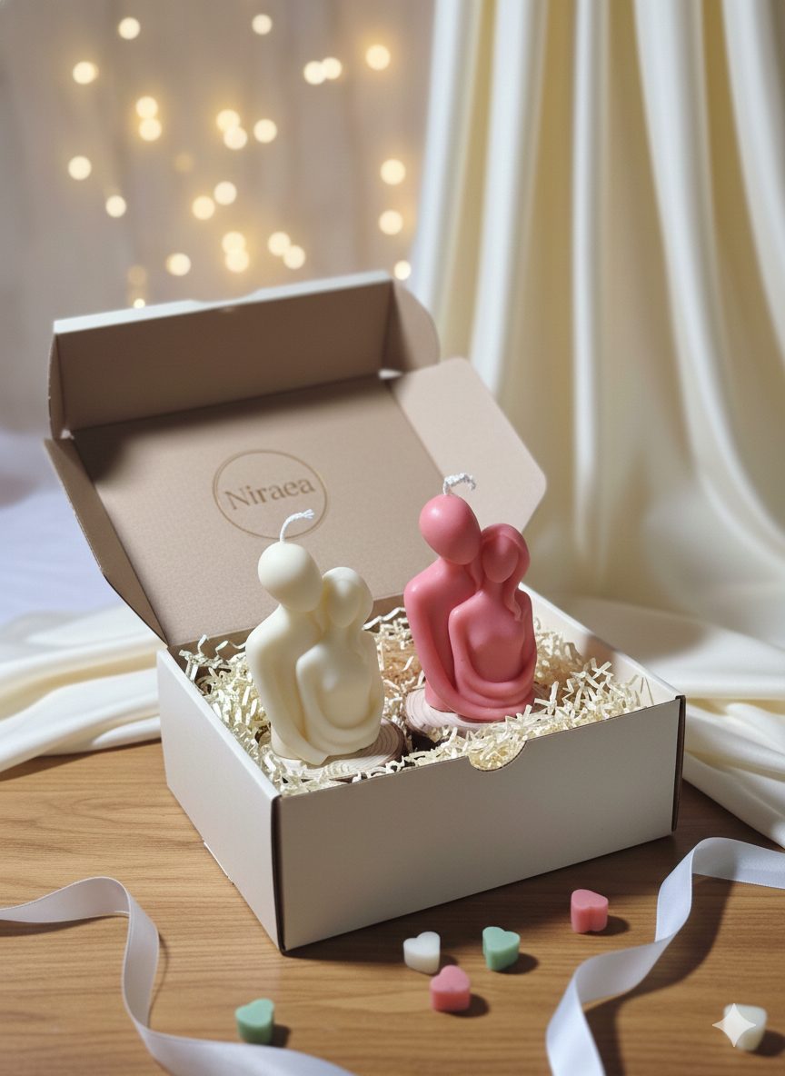 Love Couple Figurine Scented Candle Set of 2