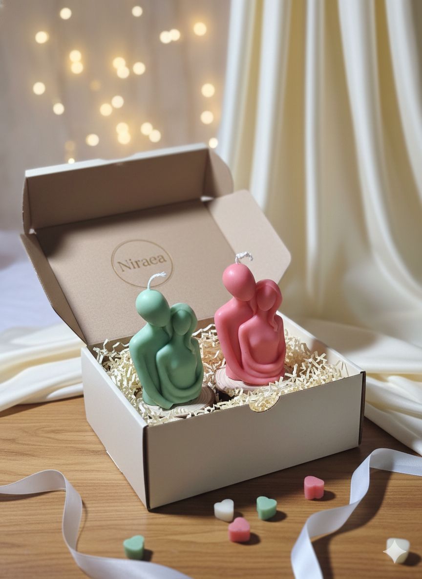 Love Couple Figurine Scented Candle Set of 2