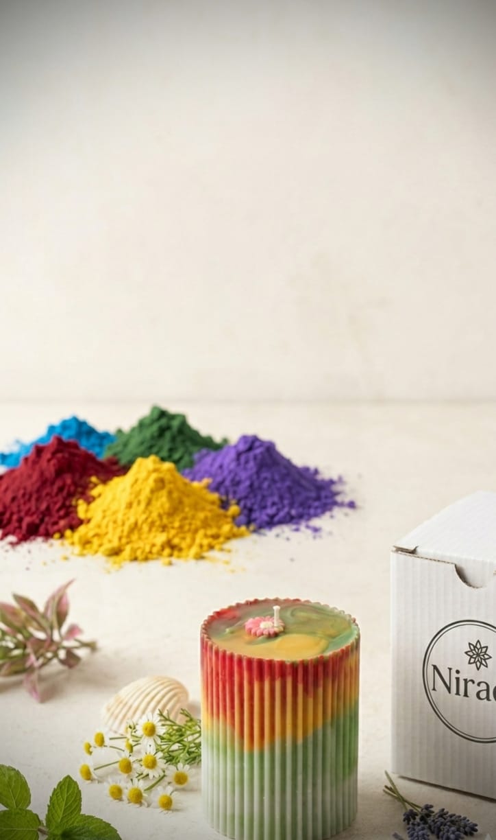 Rainbow Soy Wax Pillar Candle (320gm)