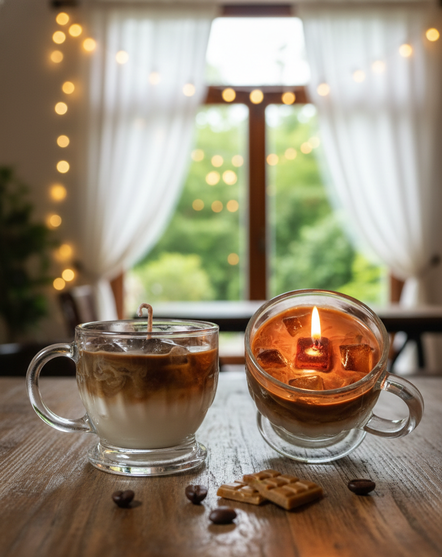 Iced Coffee Scented Candle - Qty 1 Mini Cup of Ice latte candle