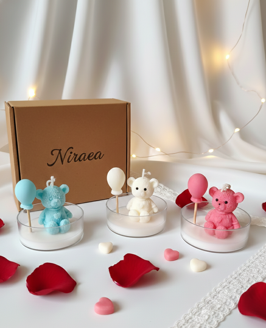 Teddy Love Tea lights - Set of 3