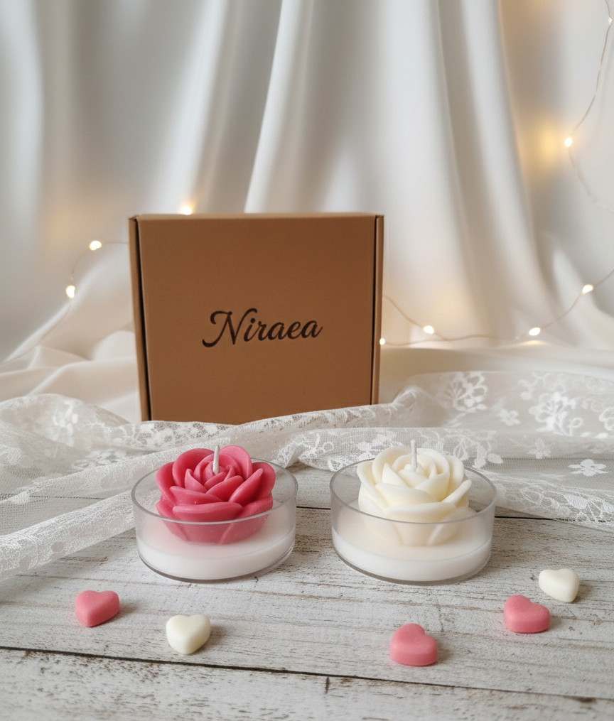 Rose  Love Sets  - Tea Lights - Set of 3 and Set of 5