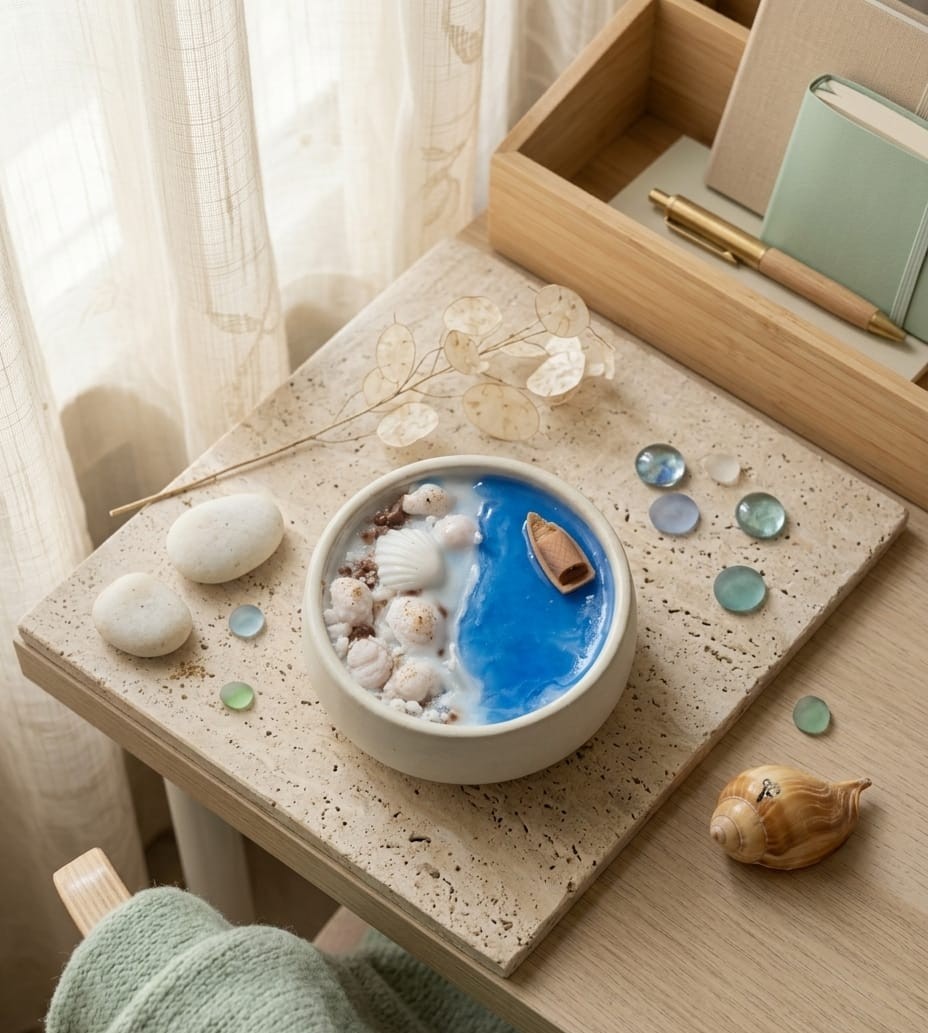 Ocean Fresh Candle (200 gms) 4 inch Ceramic container