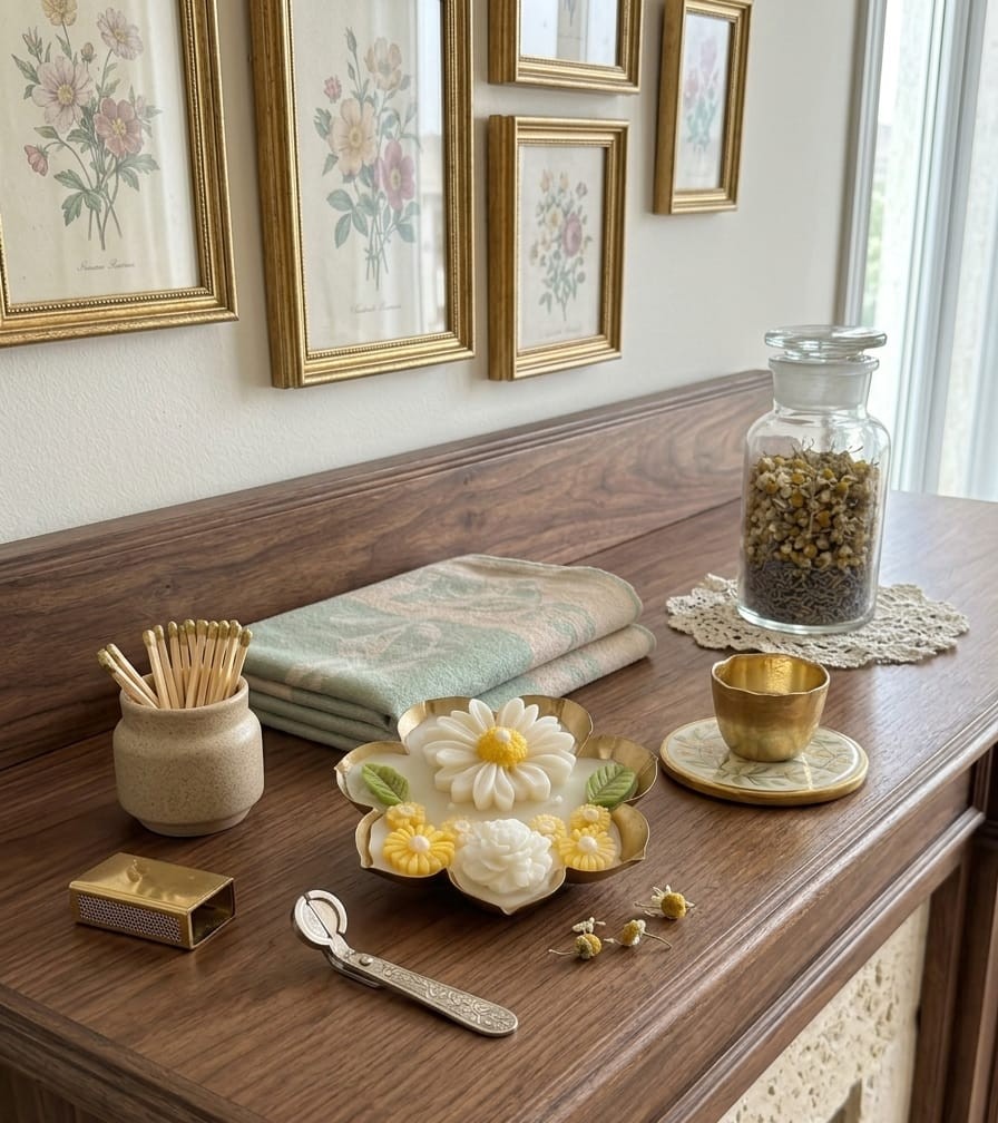 4 inch Urli Home Decor Flower Bowl Candle for Gifting, House Warming , Diwali and Festive Ocassion ( 100gm)