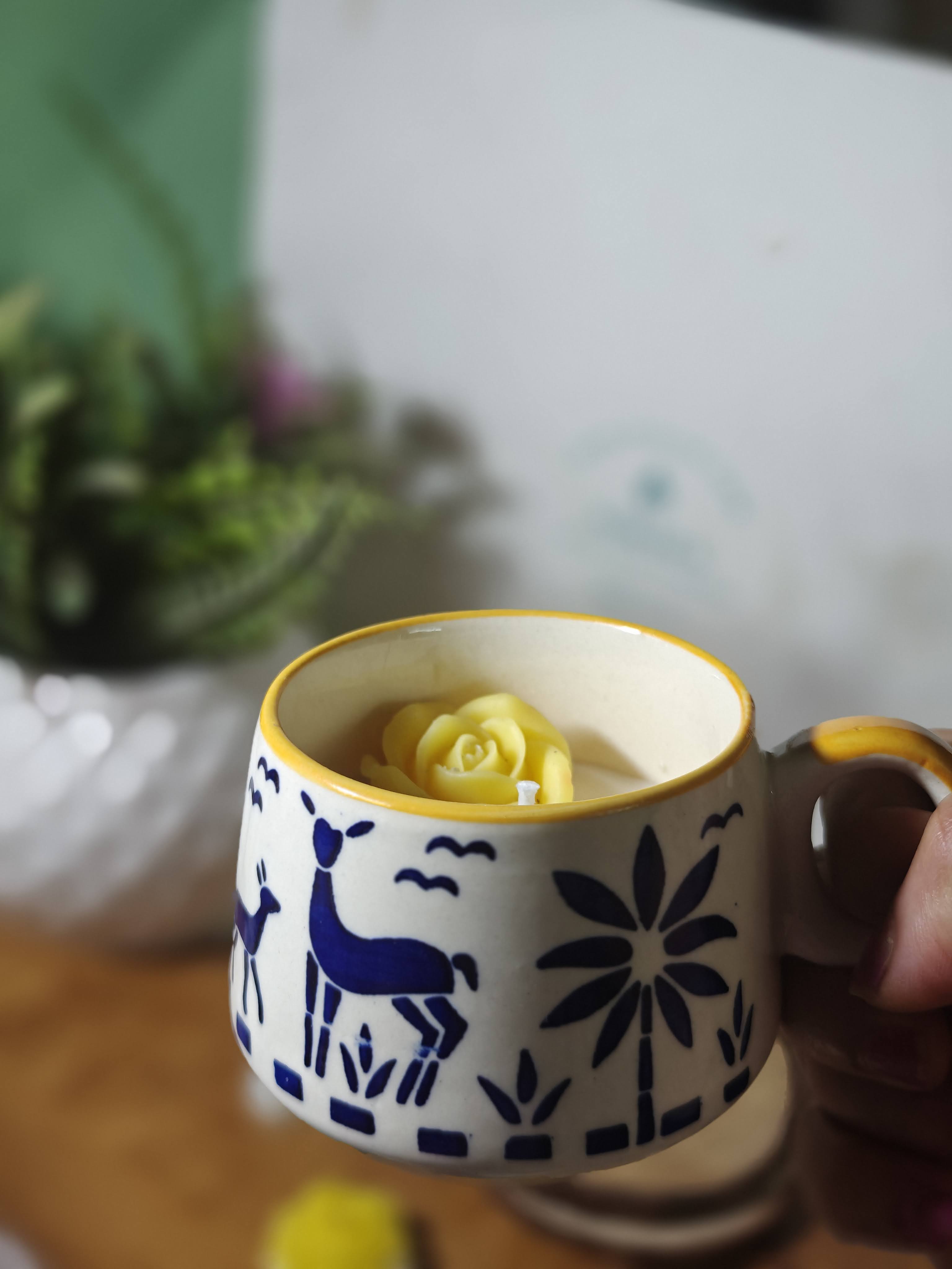 Tribal Handcrafted Ceramic Mug Candle