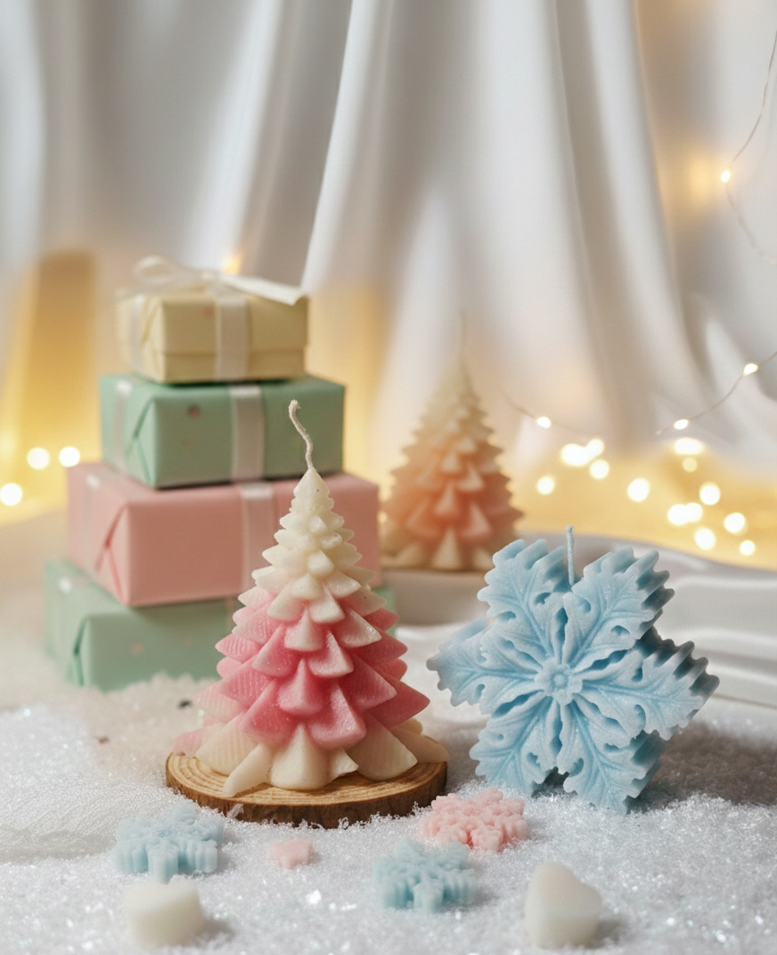 A Snowy Christmas - Set of Snowflake and Tree