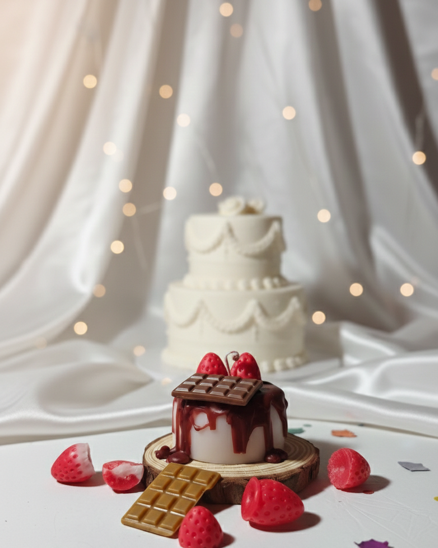 Mini - Cake-Inspired Decorative Scented Candle (Vanilla Scent)