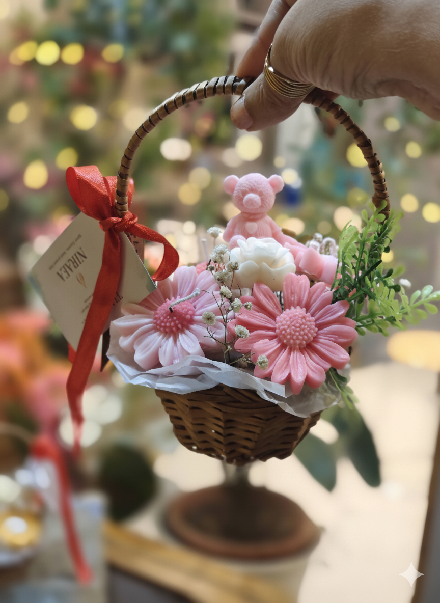 Daisy Candles Gift Basket