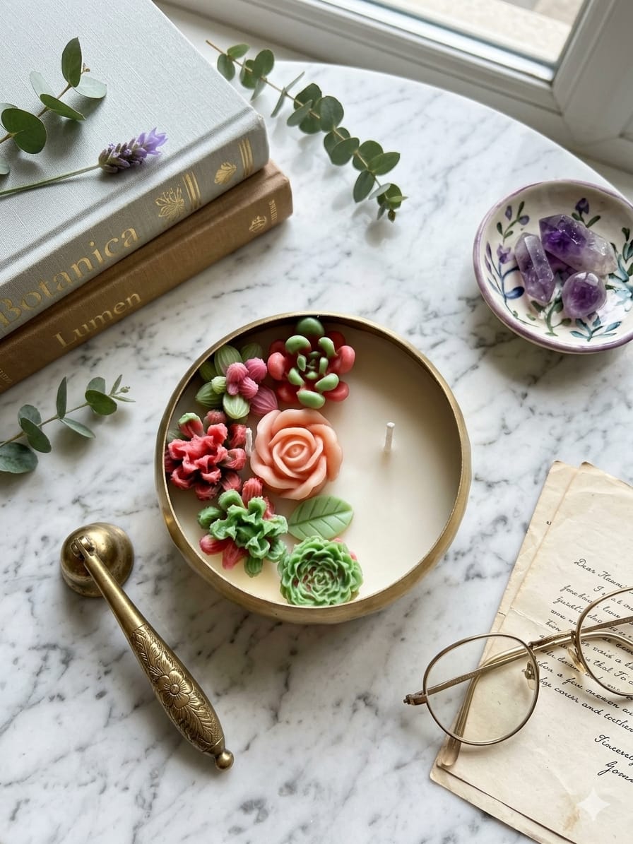 Succulent Urli Scented Candle Perfect for Gifting in the Summers(4 inch)