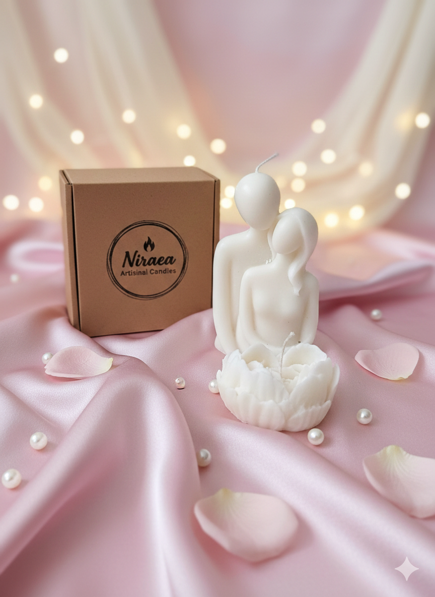 Romantic Couple of Hearts Candle(Scented) - Set of two