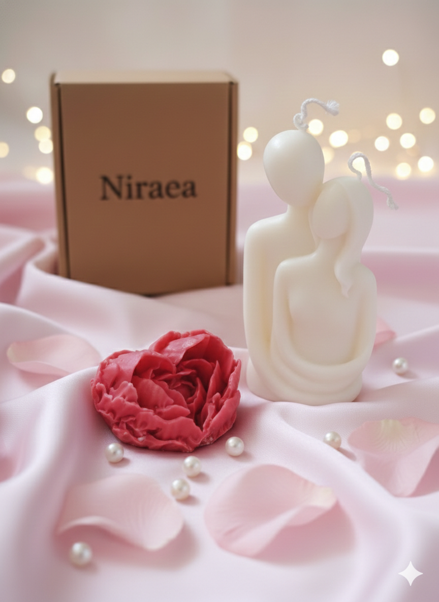 Romantic Couple of Hearts Candle(Scented) - Set of two