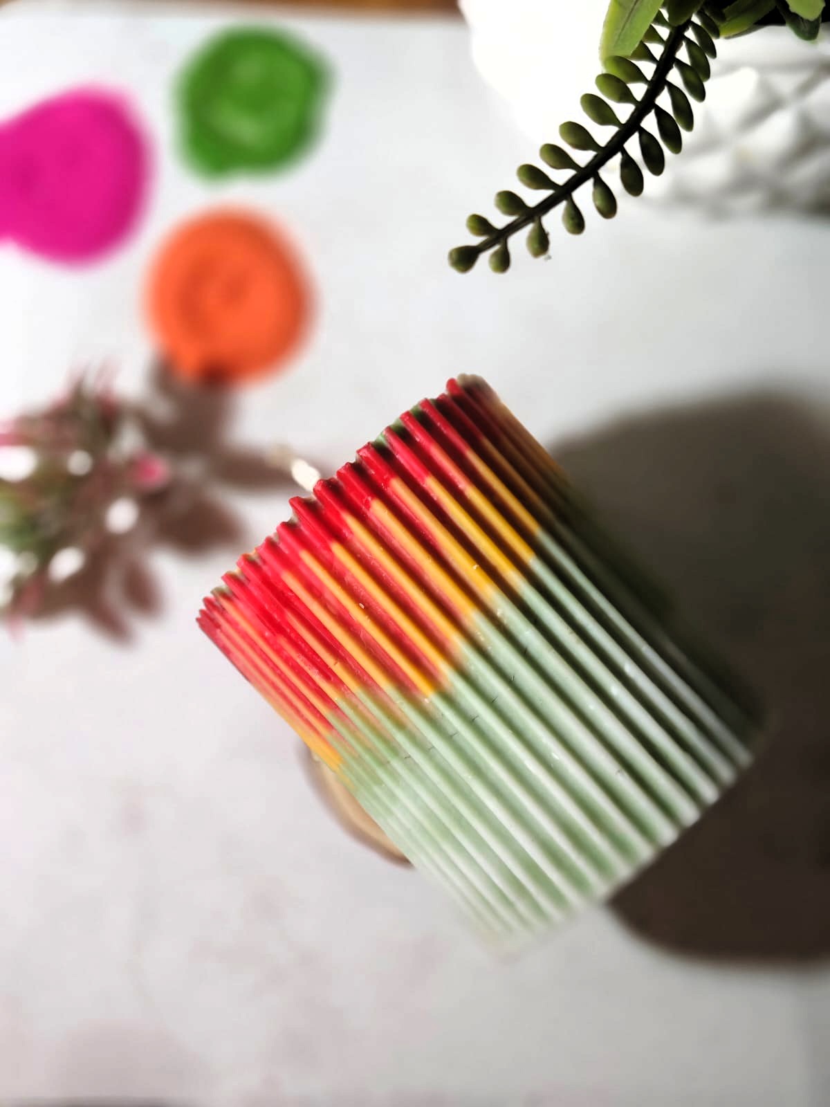 Rainbow Soy Wax Pillar Candle (320gm)