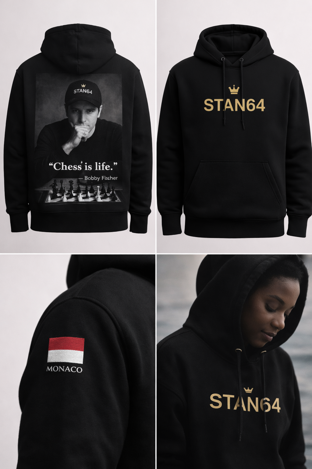 The First Edition Hoodie -- H001 -- Bobby Fischer -- 64 individually numbered pieces